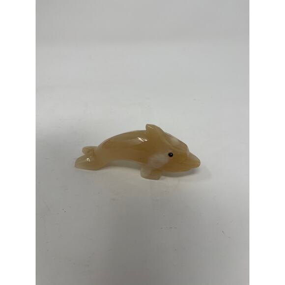 Vintage Hand Carved Granite Marble Agate Dolphin Figurine Statue Paper Weight - Picture 6 of 7